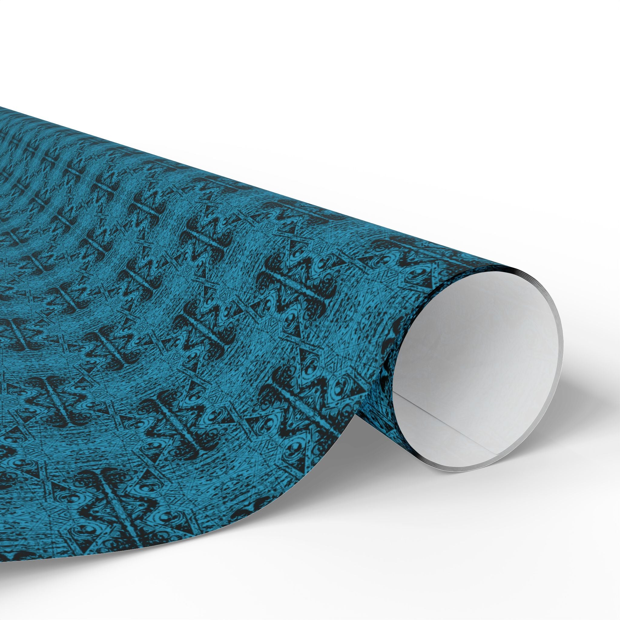 Love (Black, Turquoise Background) Heavy Wrapping Paper
