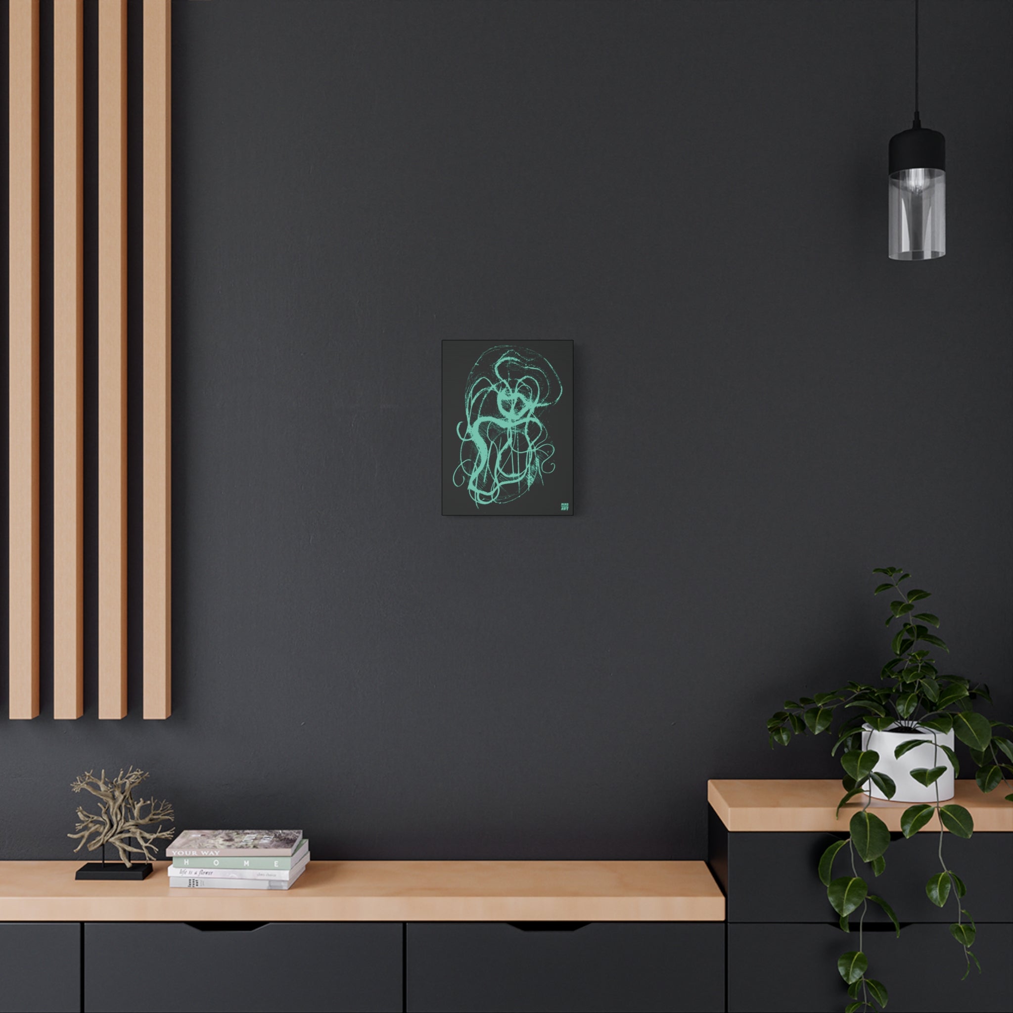 Davy Jones (Teal, Black Background) Matte Canvas, Stretched, 1.25"