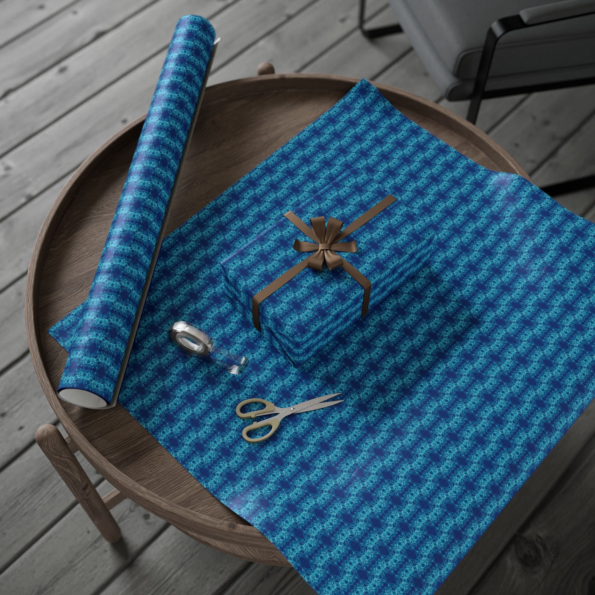 Link (Teal, Dark Blue Background) Heavy Wrapping Paper