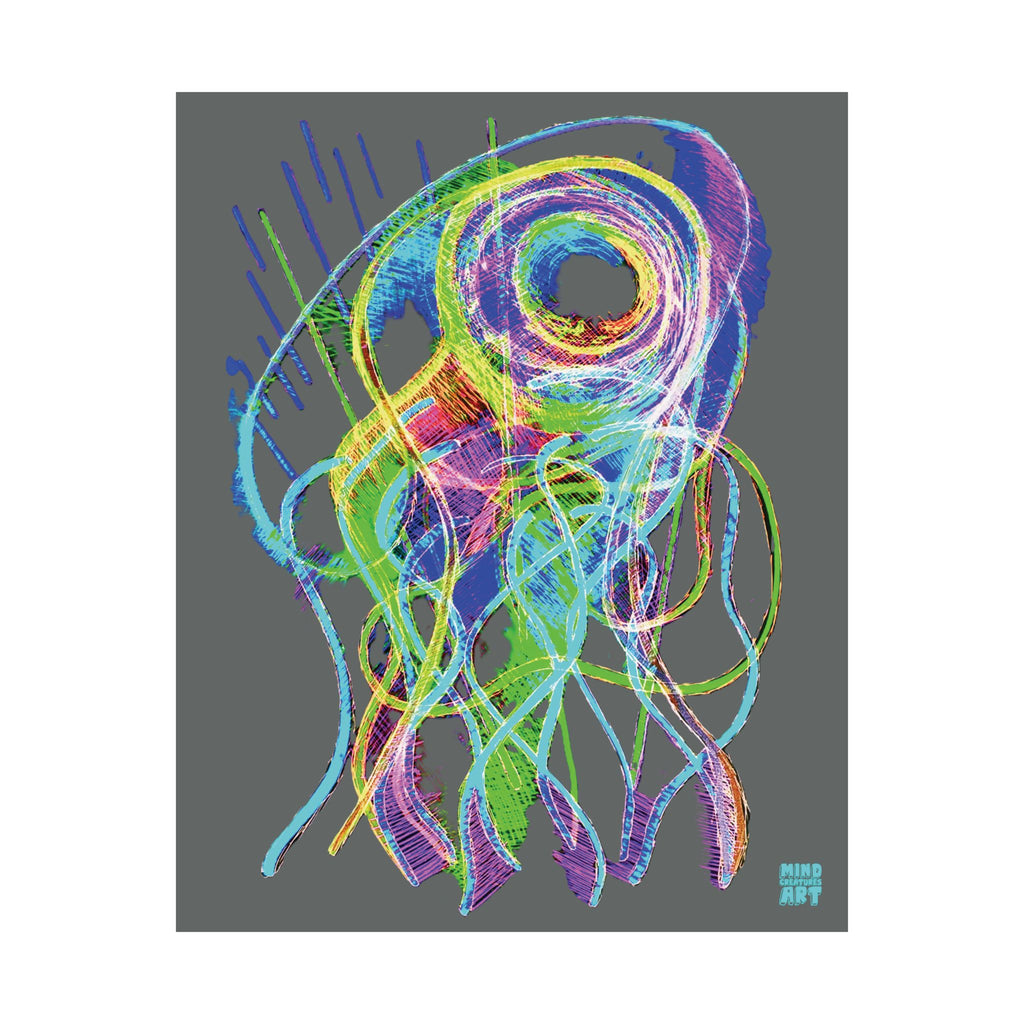 Jelly Jam (Neon, Dark Gray Background) Matte Poster