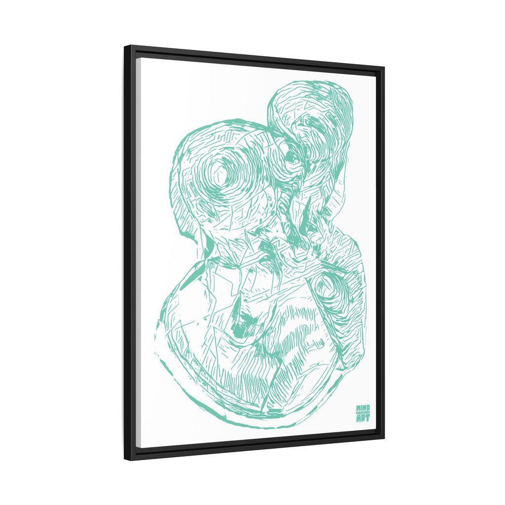 Curiosity (Teal, White Background) Matte Canvas, Framed