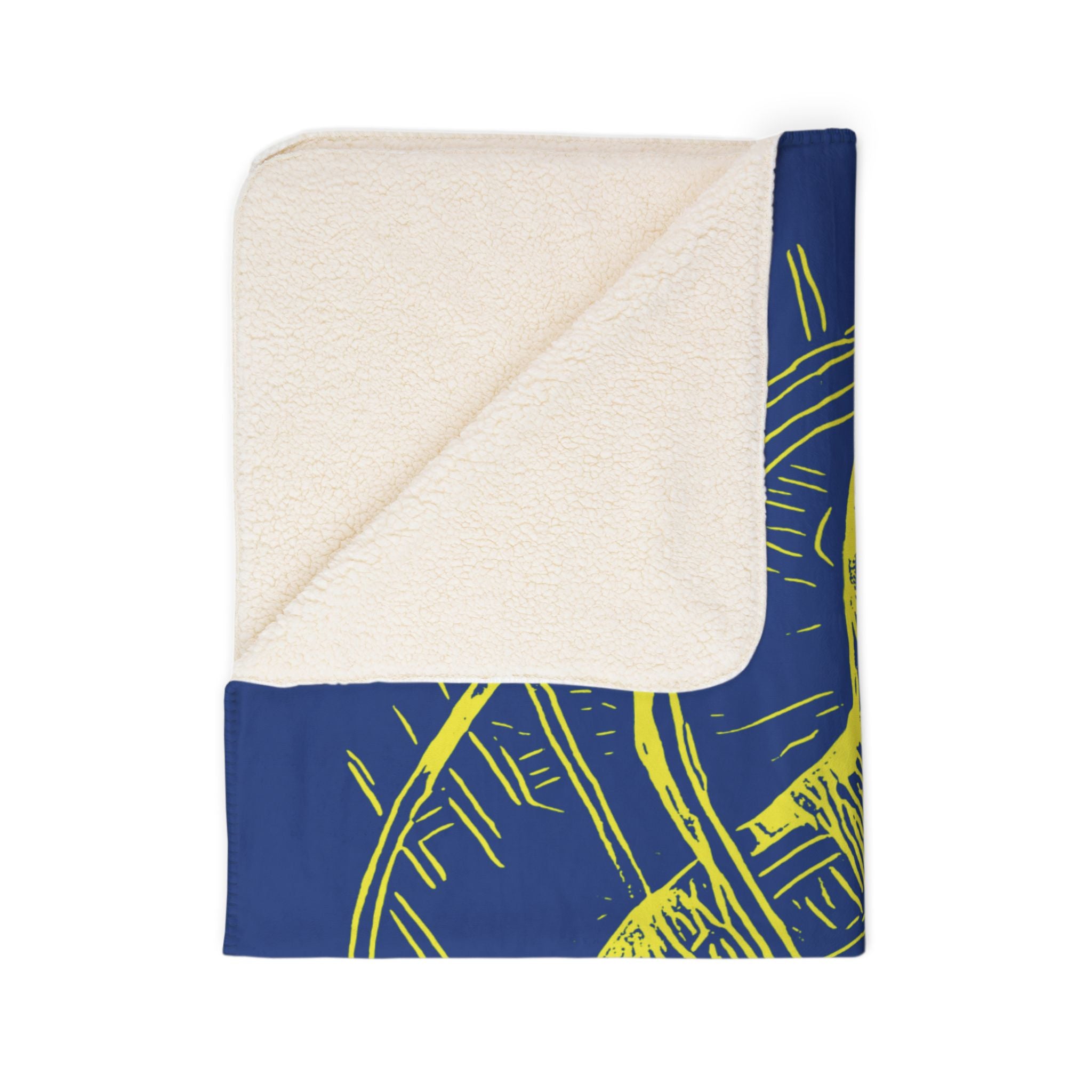 Copy of Jelly Jam (Yellow, Black Background) Fleece Sherpa Blanket