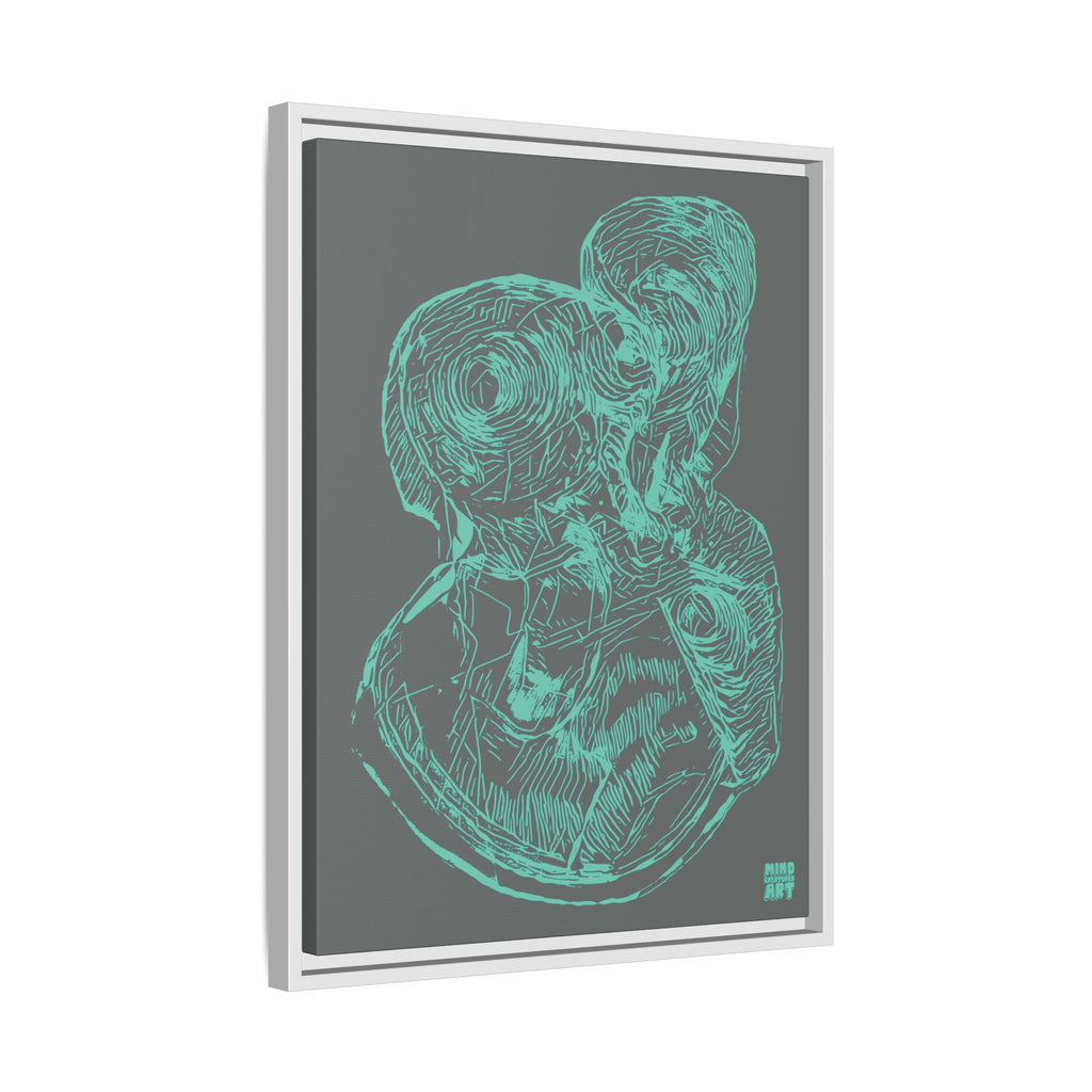Curiosity (Teal, Dark Gray Background) Matte Canvas, Framed