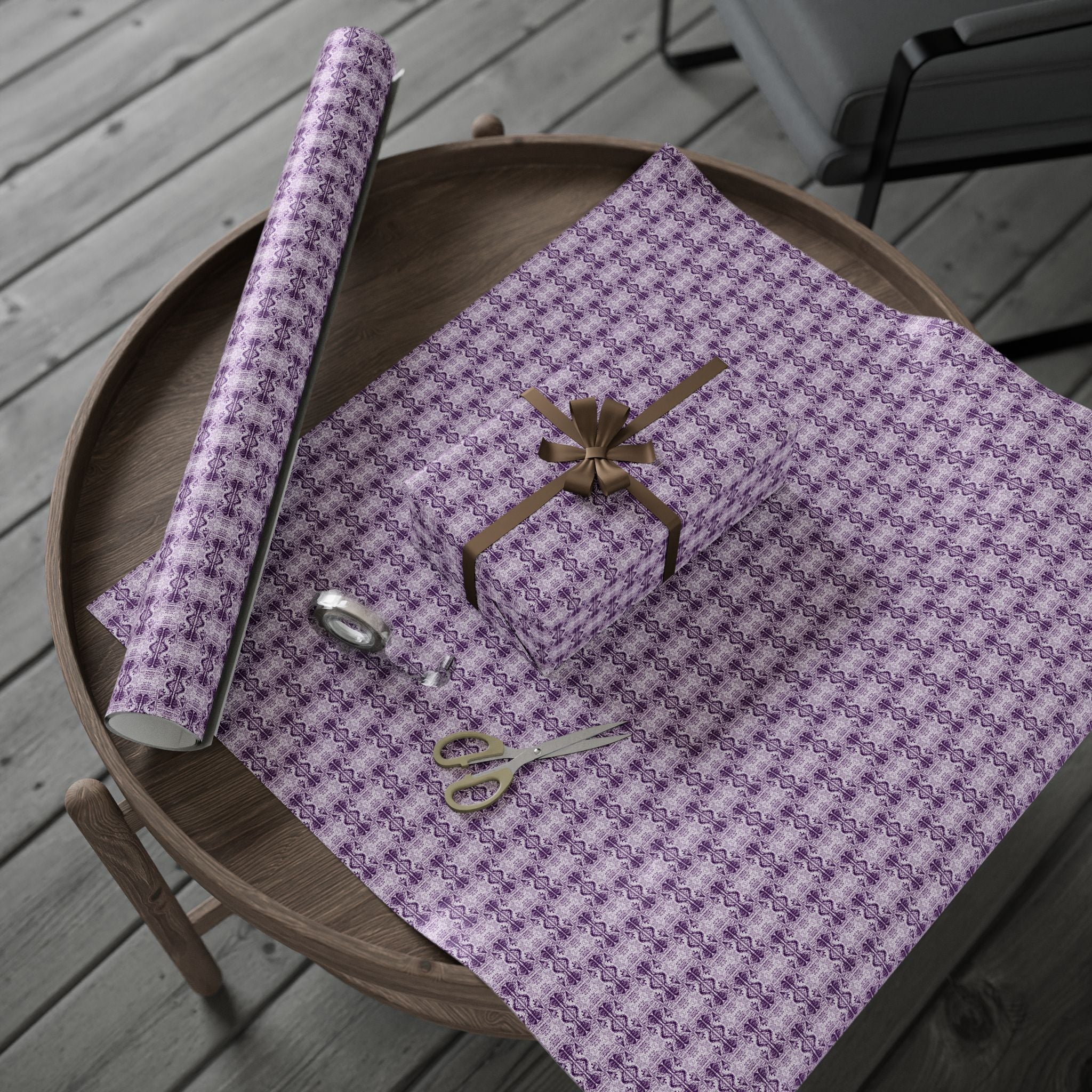 Love (Purple, White Background) Heavy Wrapping Paper