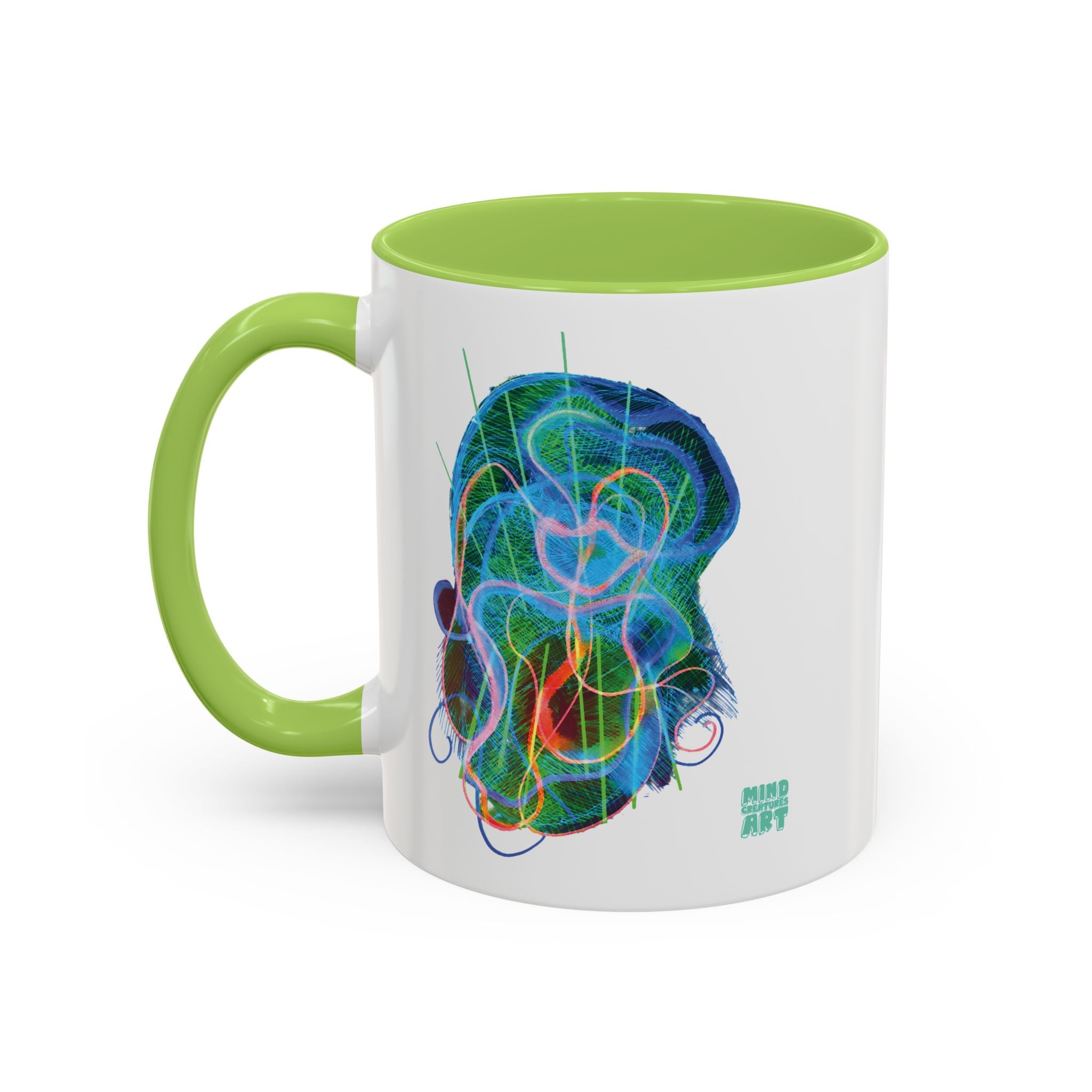 Davy Jones (Electric Blue & Green) Accent Coffee Mug (11oz, 15oz)
