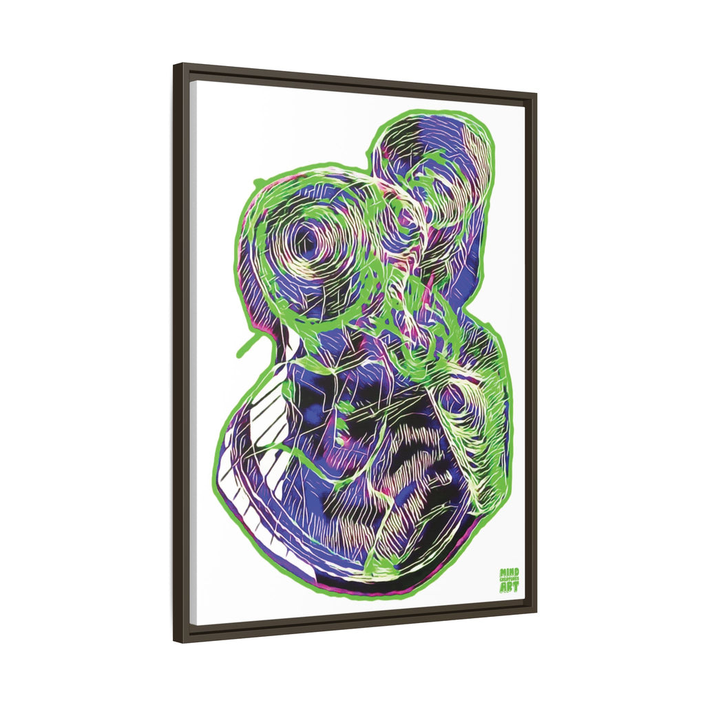 Curiosity (Electric Green, White Background) Matte Canvas, Framed