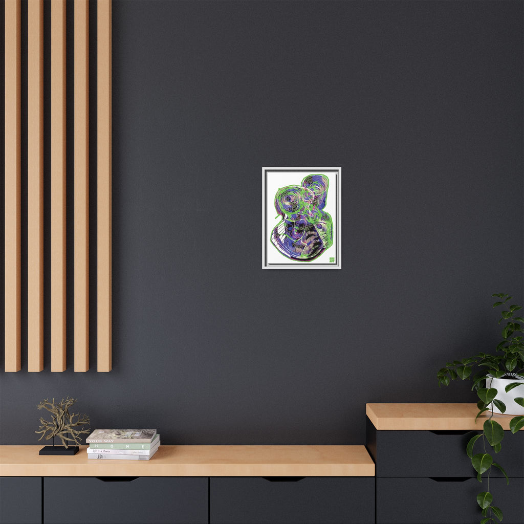 Curiosity (Electric Green, White Background) Matte Canvas, Framed