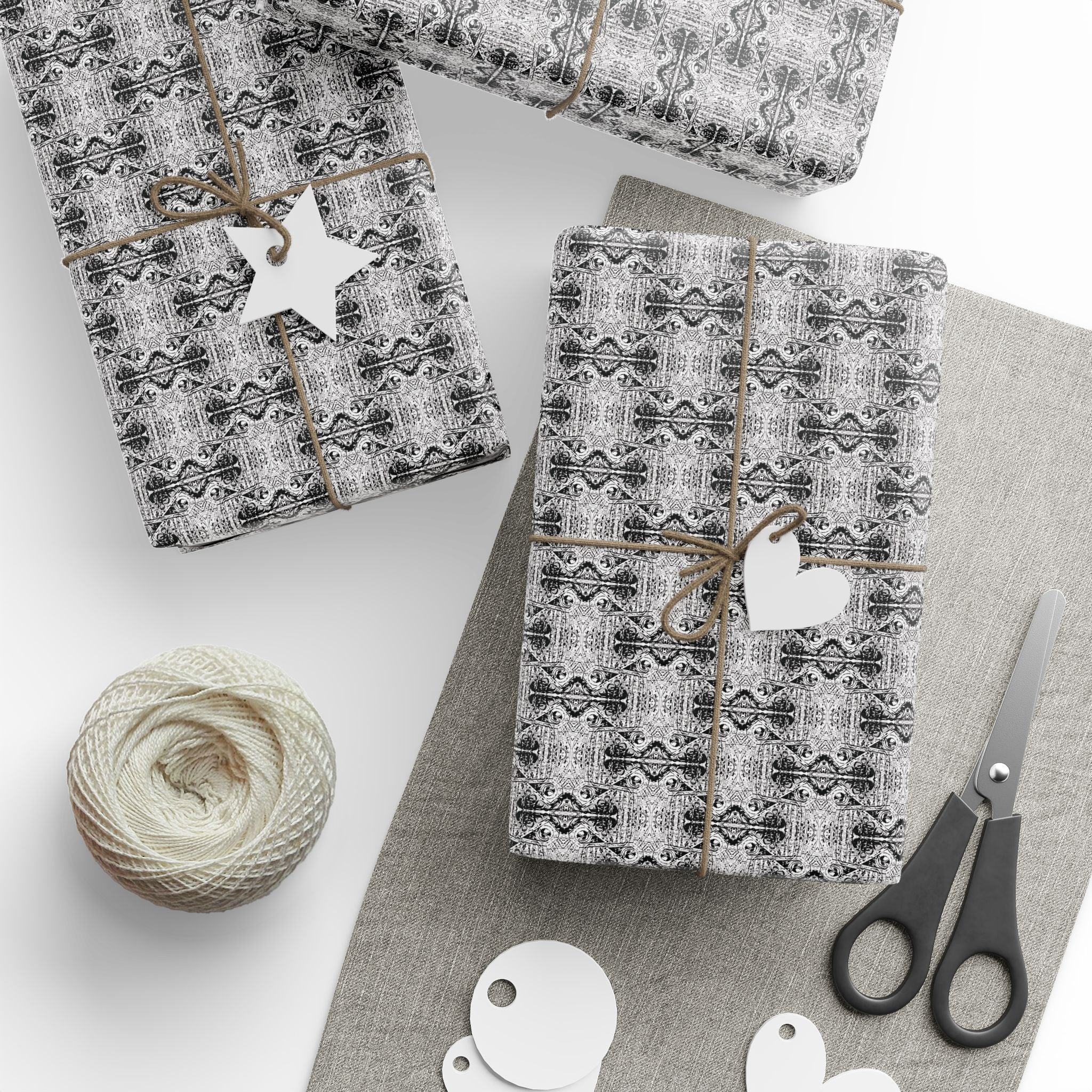 Love (Black, White Background) Heavy Wrapping Paper