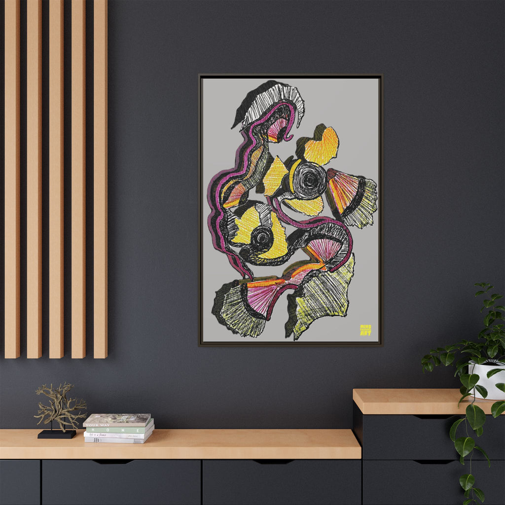 Crimson Teacher (Light Gray Background) Matte Canvas, Framed