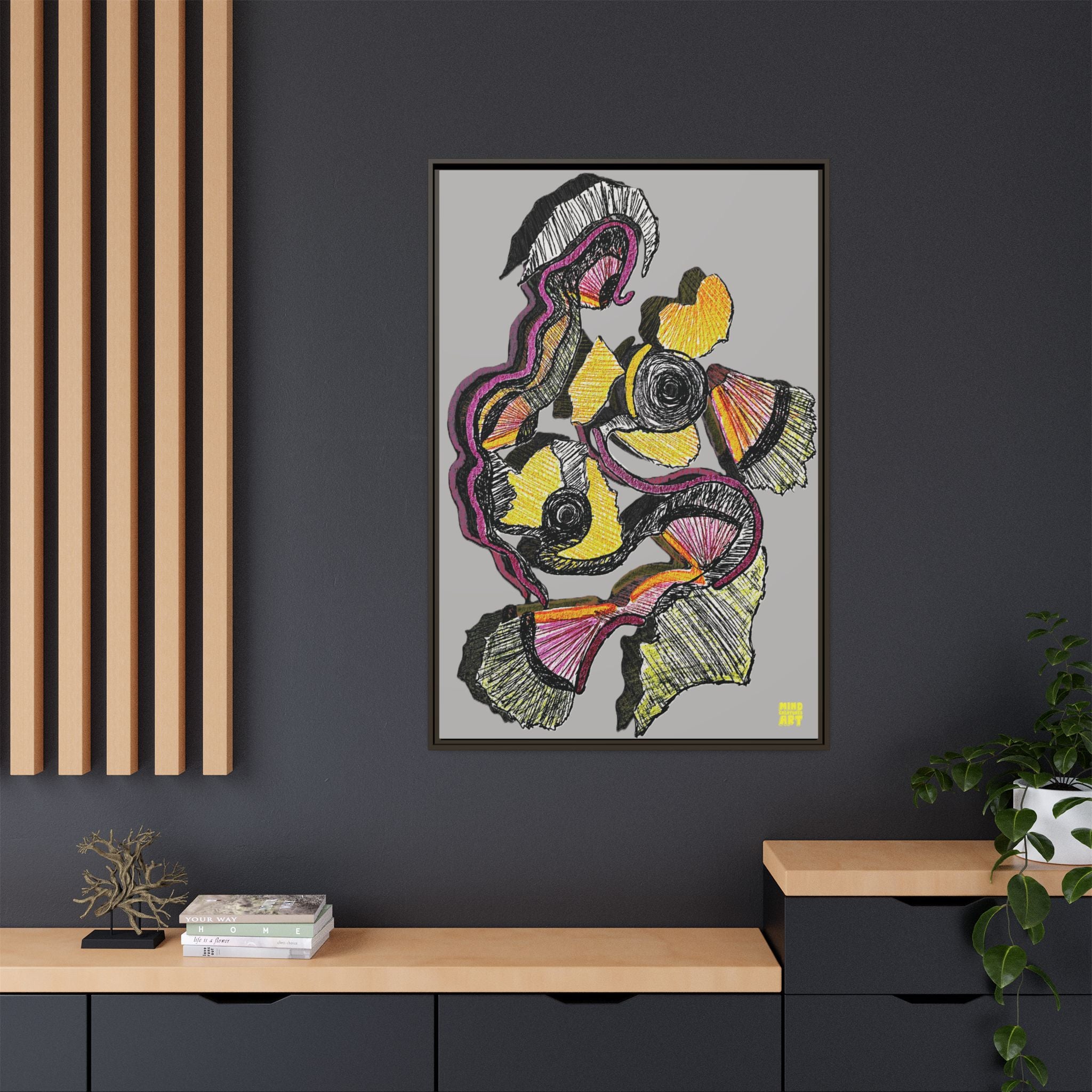 Crimson Teacher (Light Gray Background) Matte Canvas, Framed