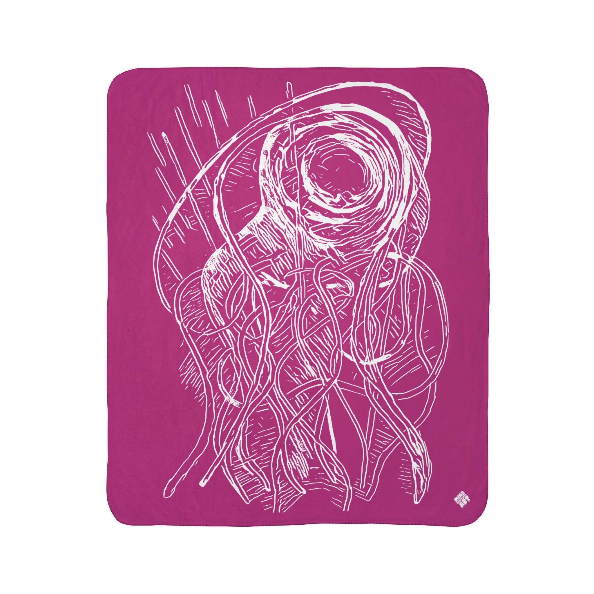 Jelly Jam (White, Pink Background) Fleece Sherpa Blanket