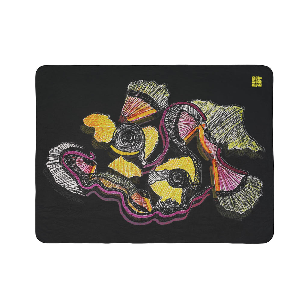 Crimson Teacher (Black Background) Fleece Sherpa Blanket
