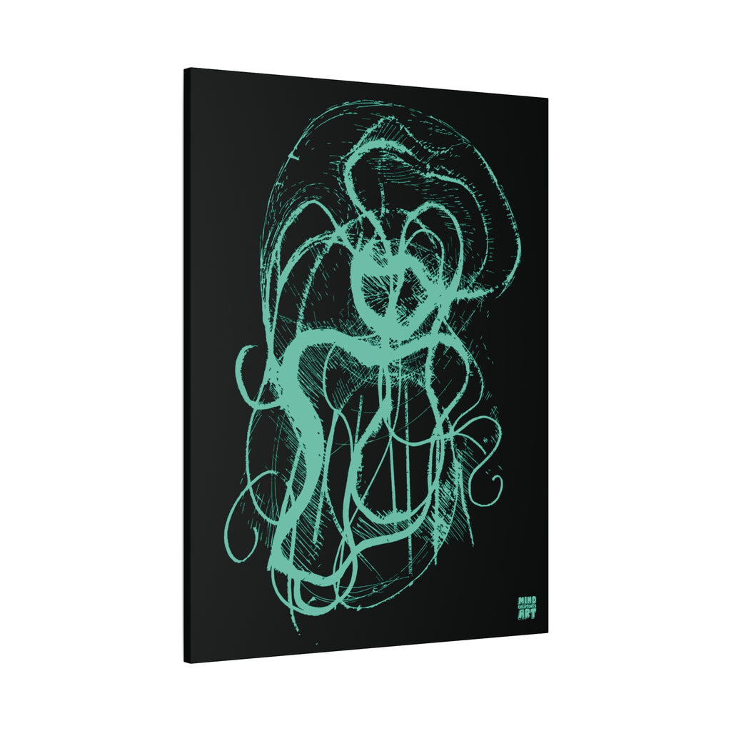 Davy Jones (Teal, Black Background) Matte Canvas, Stretched, 1.25"