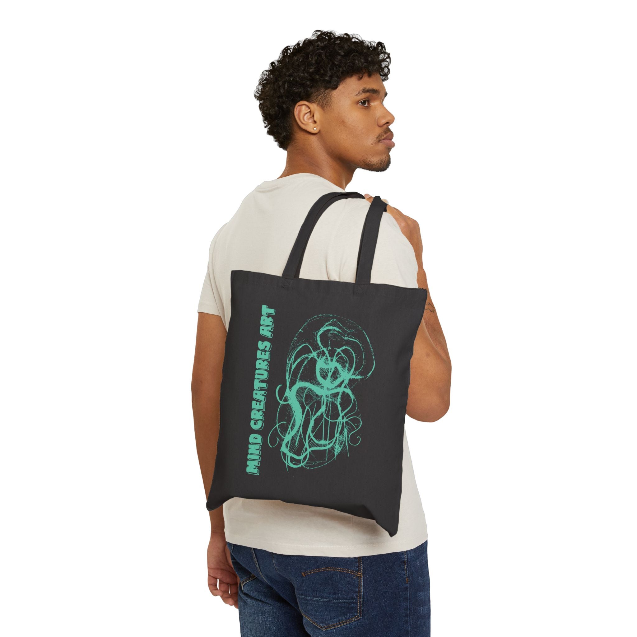 Davy Jones (Teal) Cotton Canvas Tote Bag