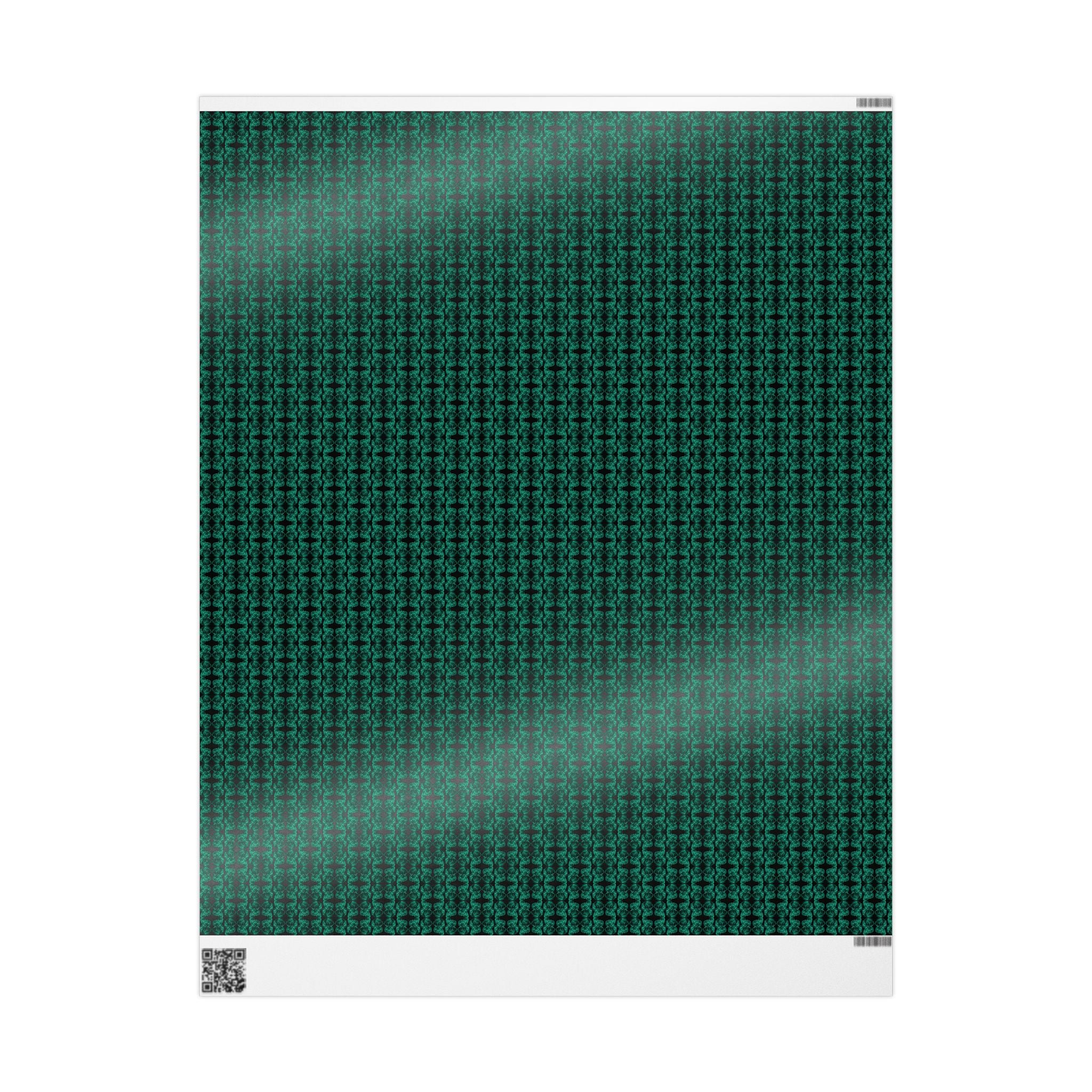 Curiosity (Emerald, Black Background) Heavy Wrapping Paper