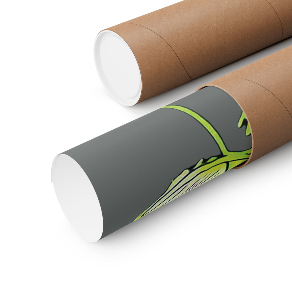 Dive Reflex (Lime, Dark Gray Background) Matte Poster