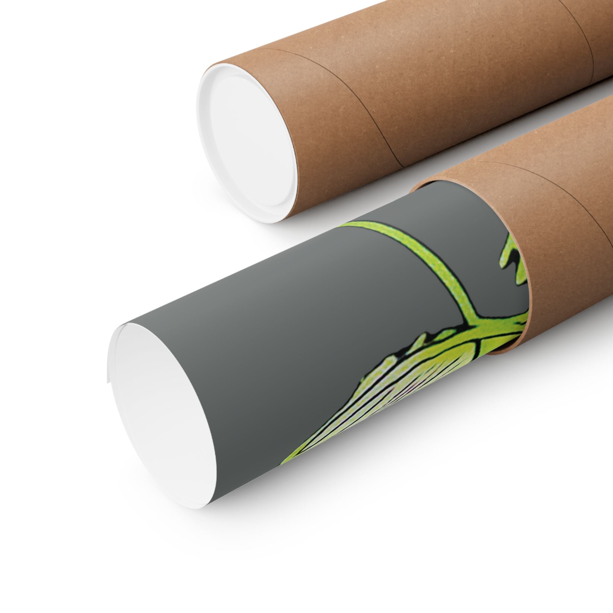 Dive Reflex (Lime, Dark Gray Background) Matte Poster