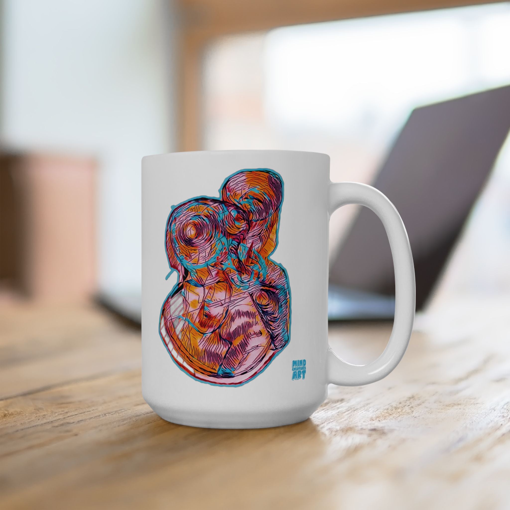 Curiosity (Pink) White Ceramic Mug, (11oz, 15oz)