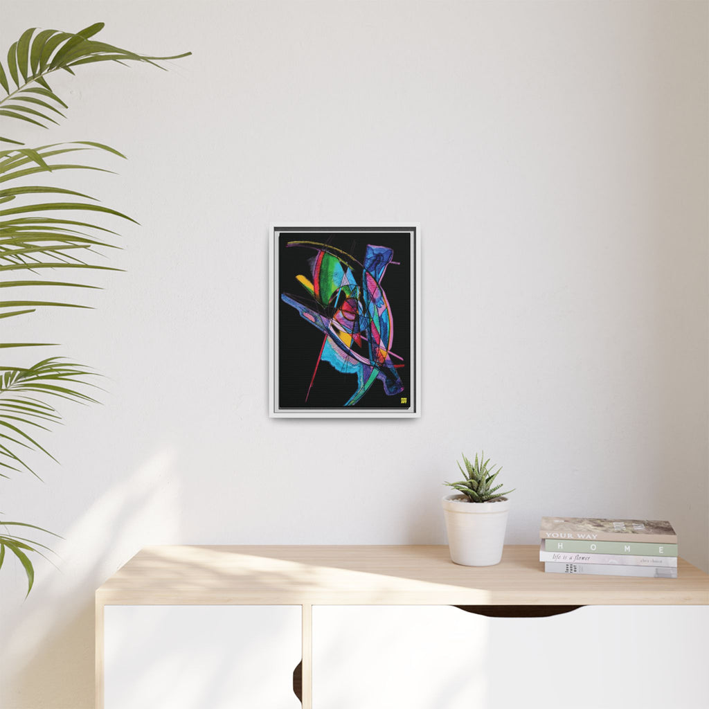 Watching (Black Background) Matte Canvas, Framed