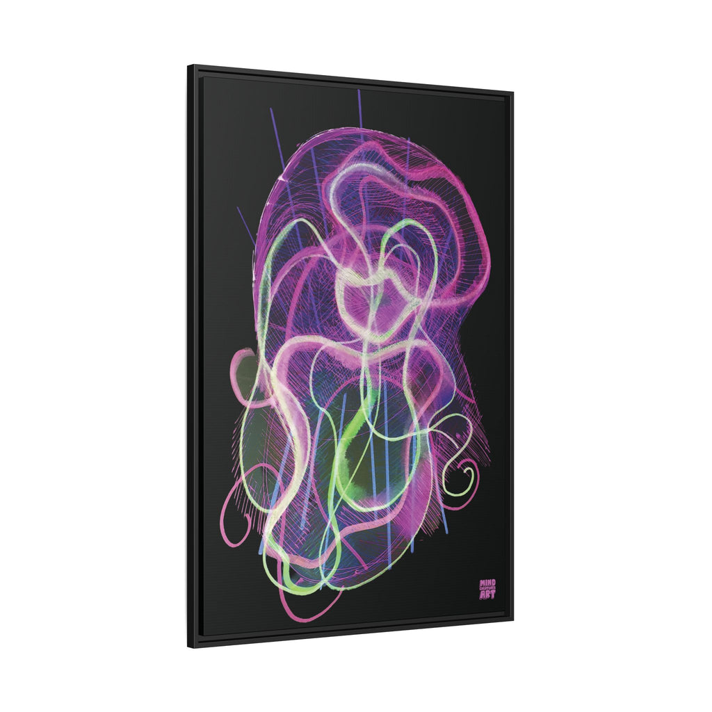 Davy Jones (Electric Pink, Black Background) Matte Canvas, Framed
