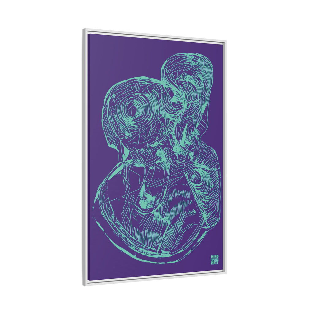 Curiosity (Teal, Purple Background) Matte Canvas, Framed