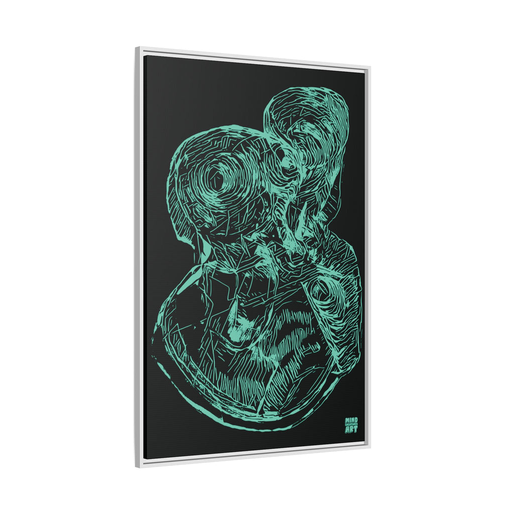 Curiosity (Teal, Black Background) Matte Canvas, Framed