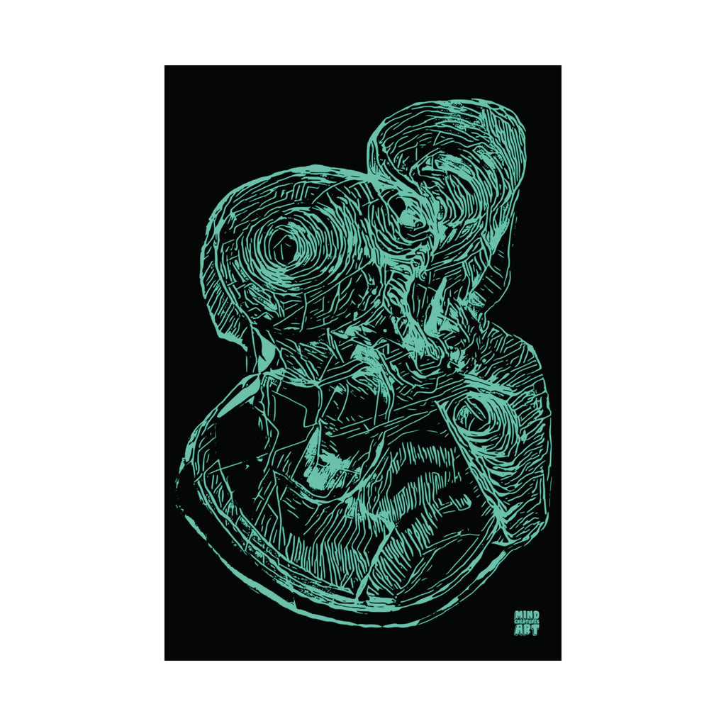 Curiosity (Teal, Black Background) Fine Art Poster