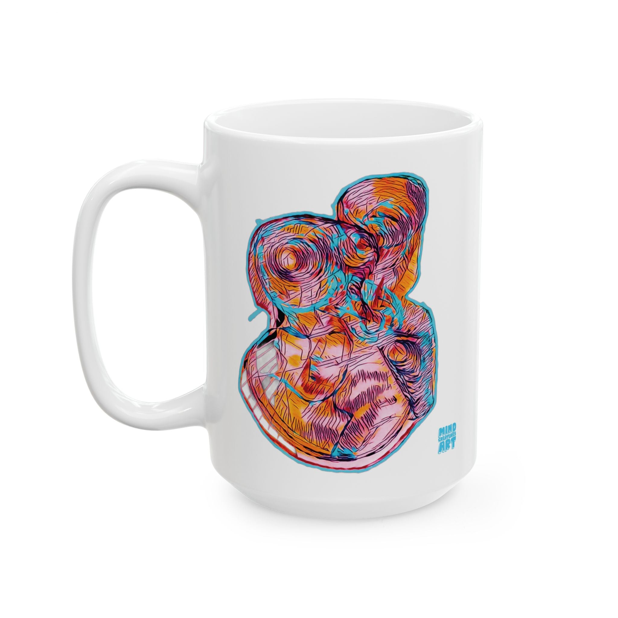 Curiosity (Pink) White Ceramic Mug, (11oz, 15oz)