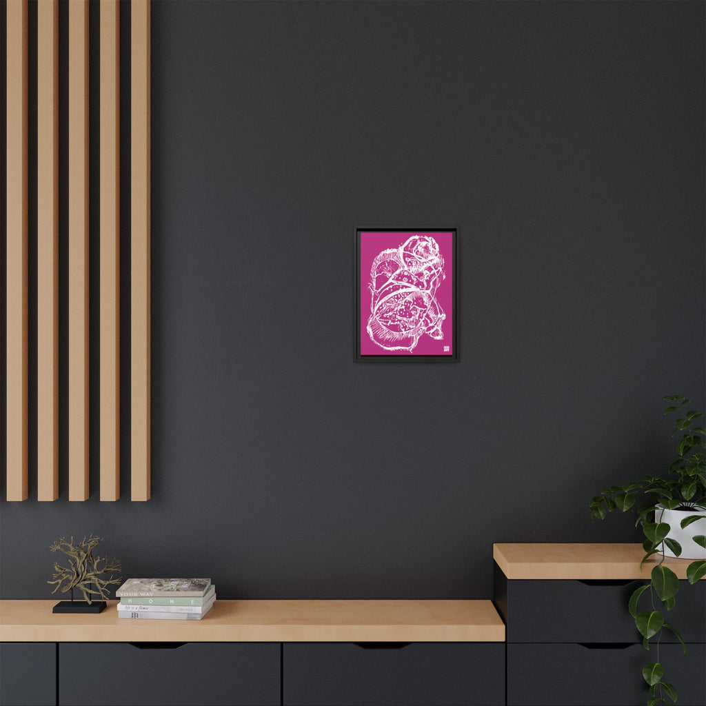 Exploration (White, Pink Background) Matte Canvas, Framed
