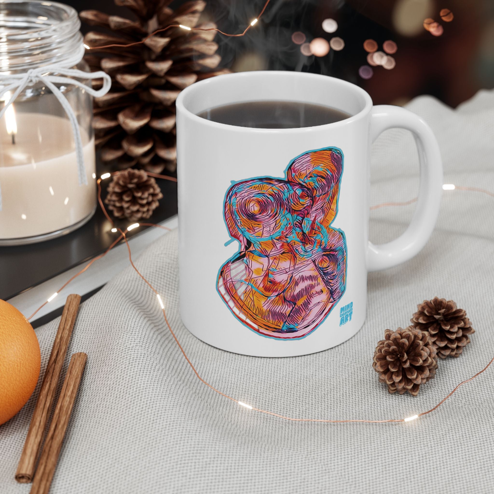 Curiosity (Pink) White Ceramic Mug, (11oz, 15oz)