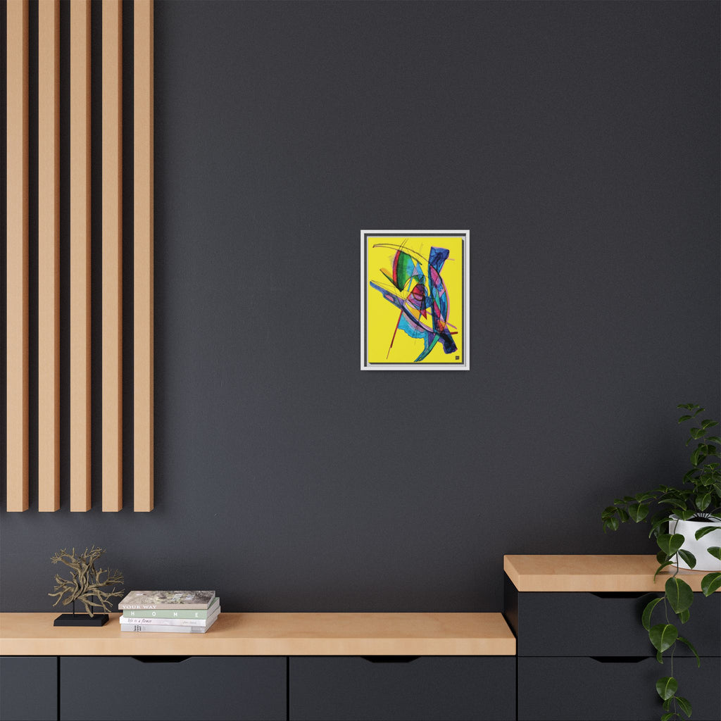 Watching (Yellow Background) Matte Canvas, Framed