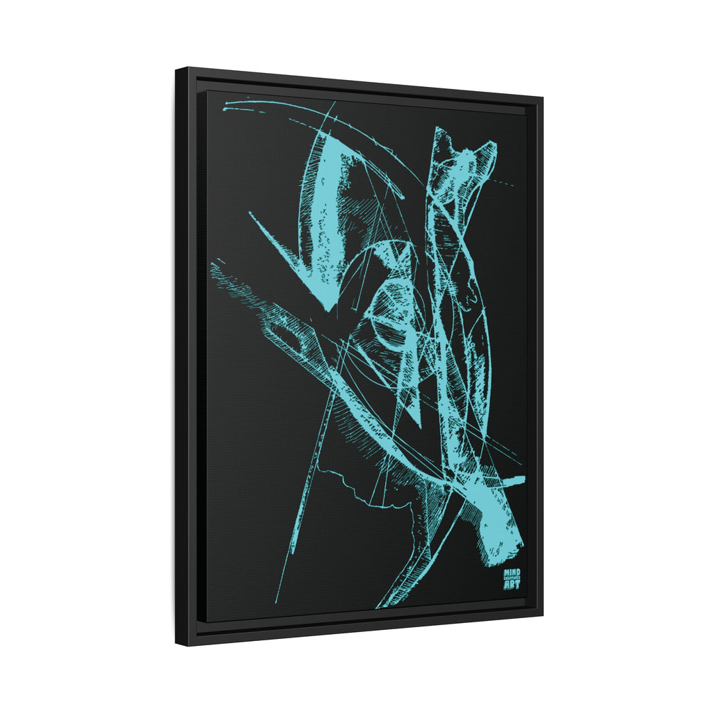 Watching (Aqua, Black Background) Matte Canvas, Framed