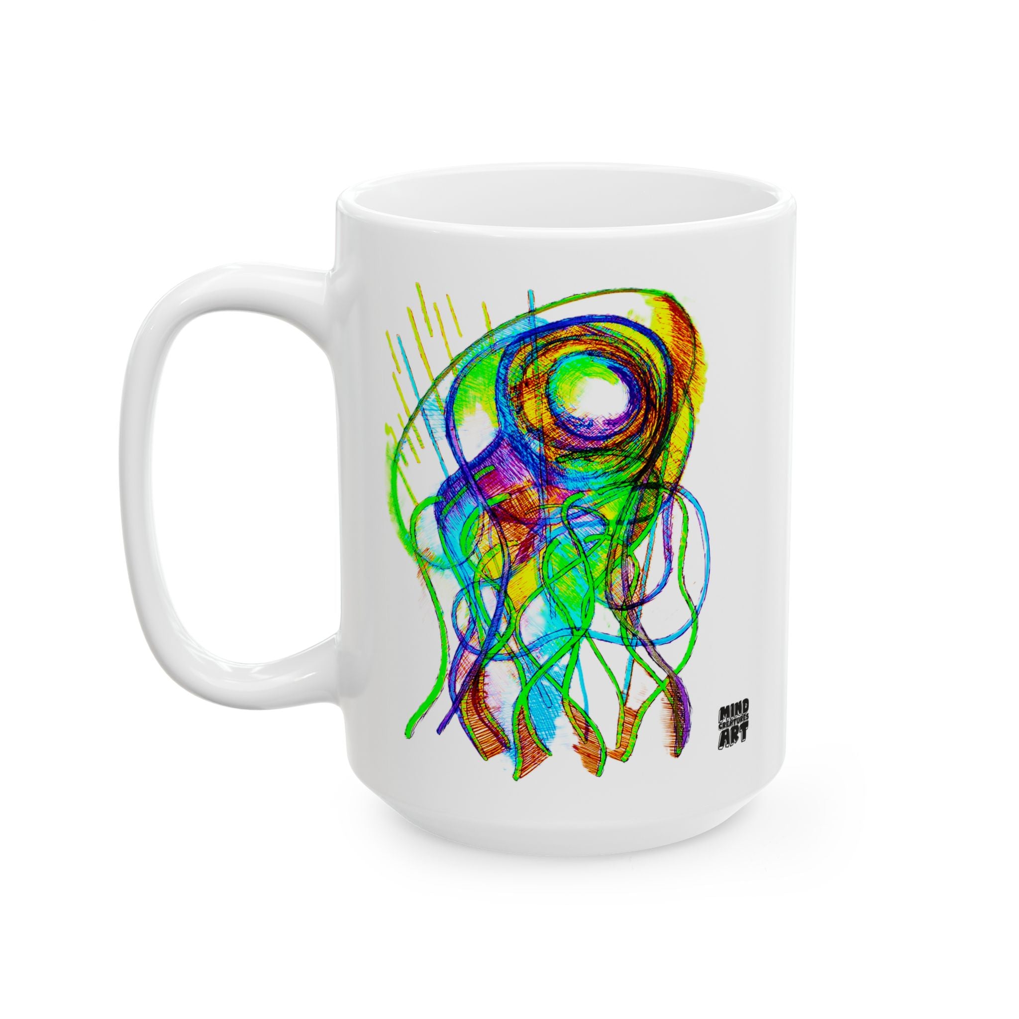 Jelly Jam White Ceramic Mug, (11oz, 15oz)