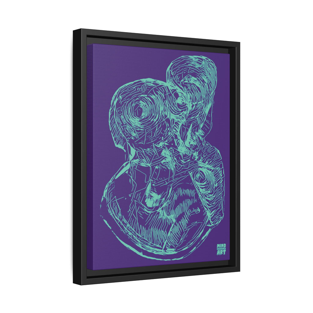 Curiosity (Teal, Purple Background) Matte Canvas, Framed