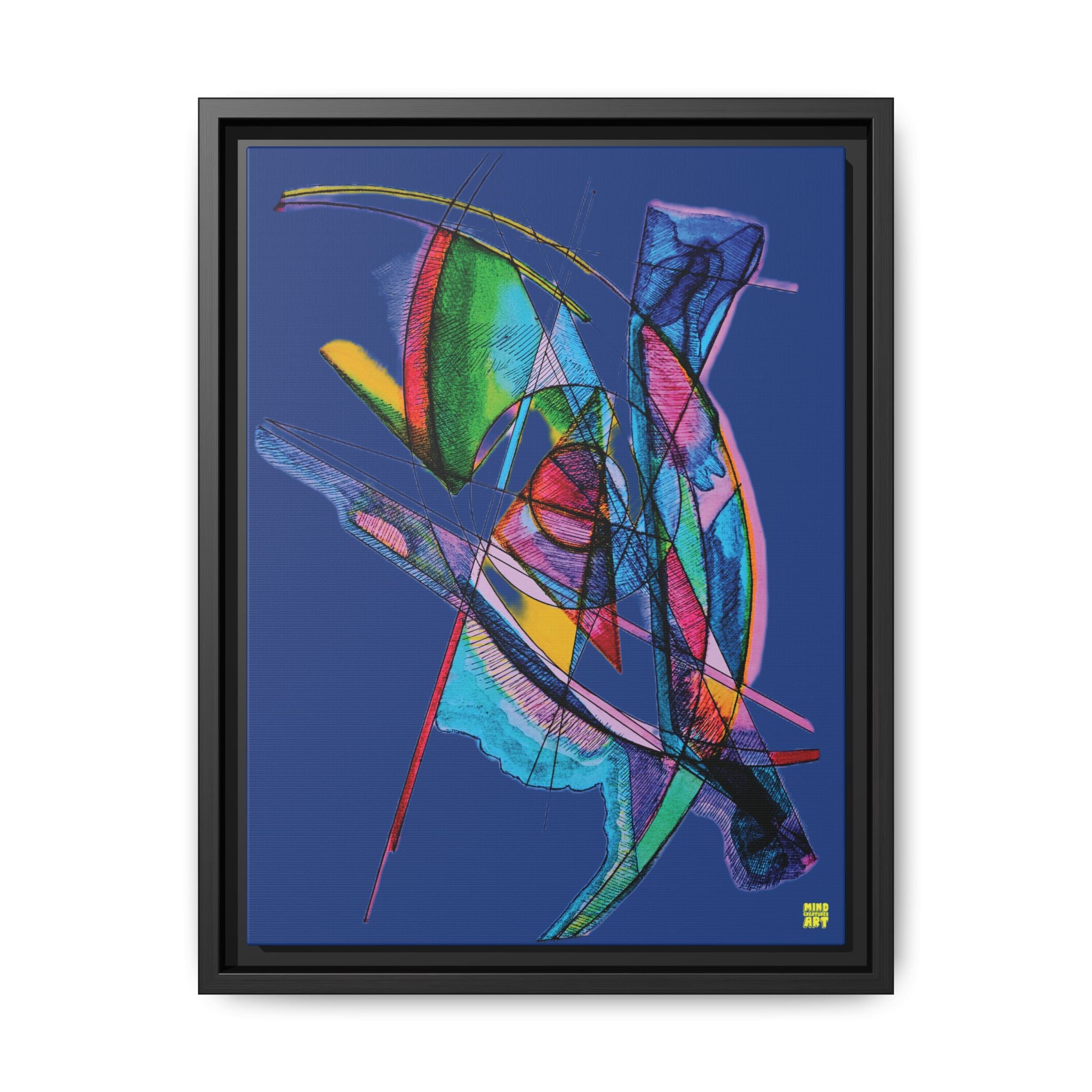Watching (Dark Blue Background) Matte Canvas, Framed