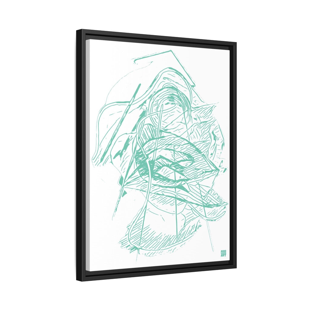 Dive Reflex (Teal, White Background) Matte Canvas, Framed