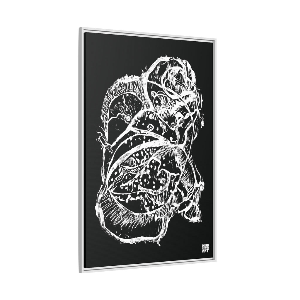 Exploration (White, Black Background) Matte Canvas, Framed