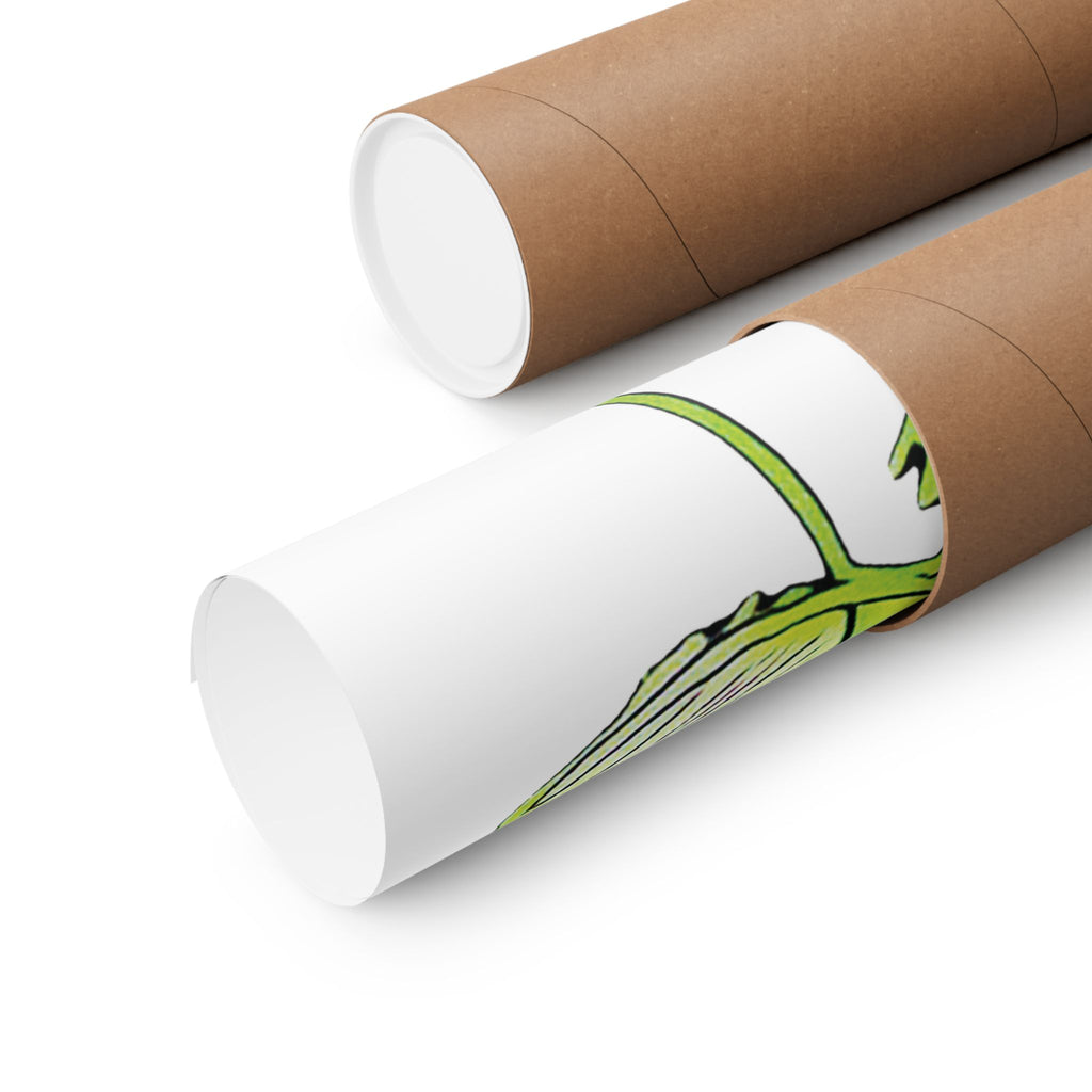 Dive Reflex (Lime, White Background) Matte Poster