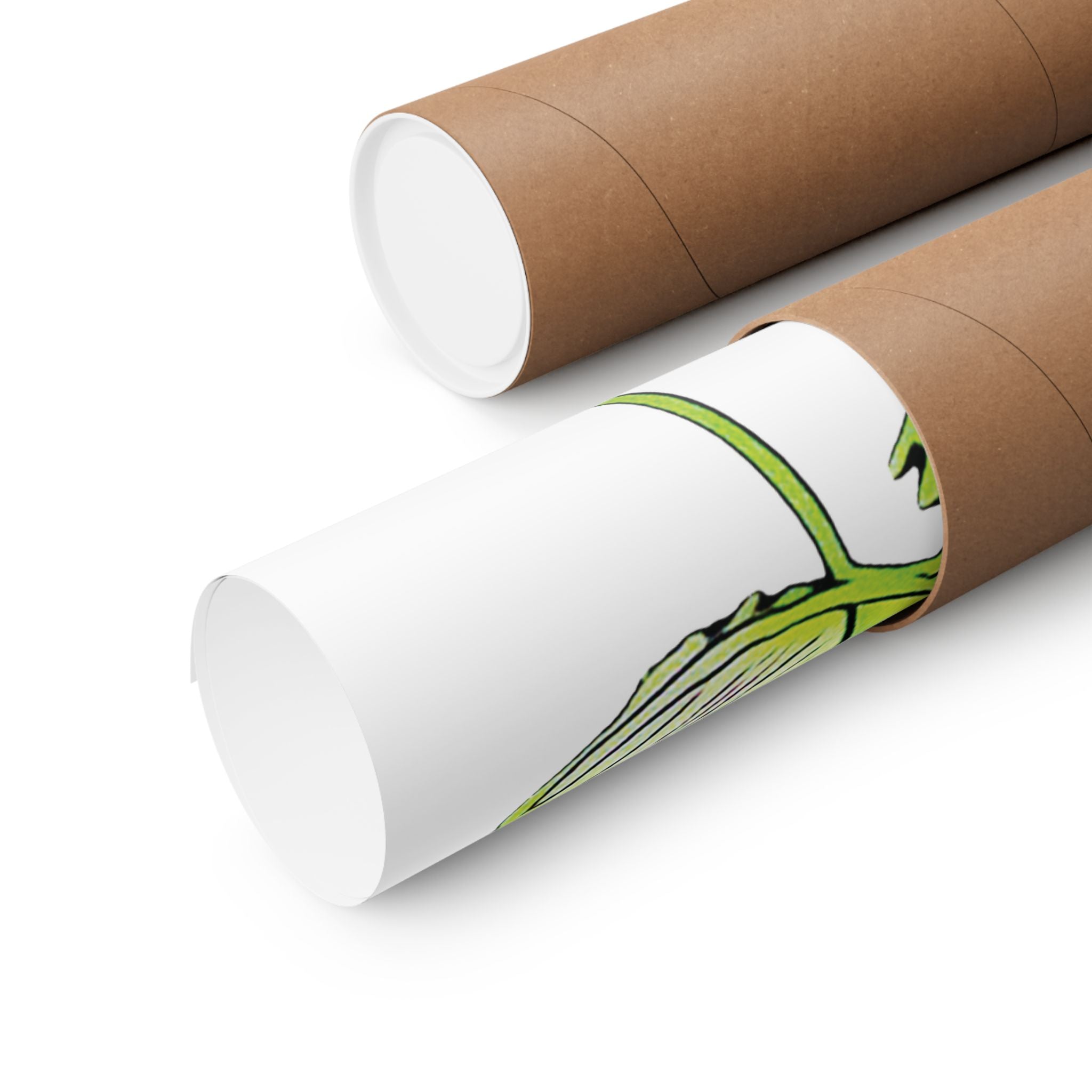 Dive Reflex (Lime, White Background) Matte Poster
