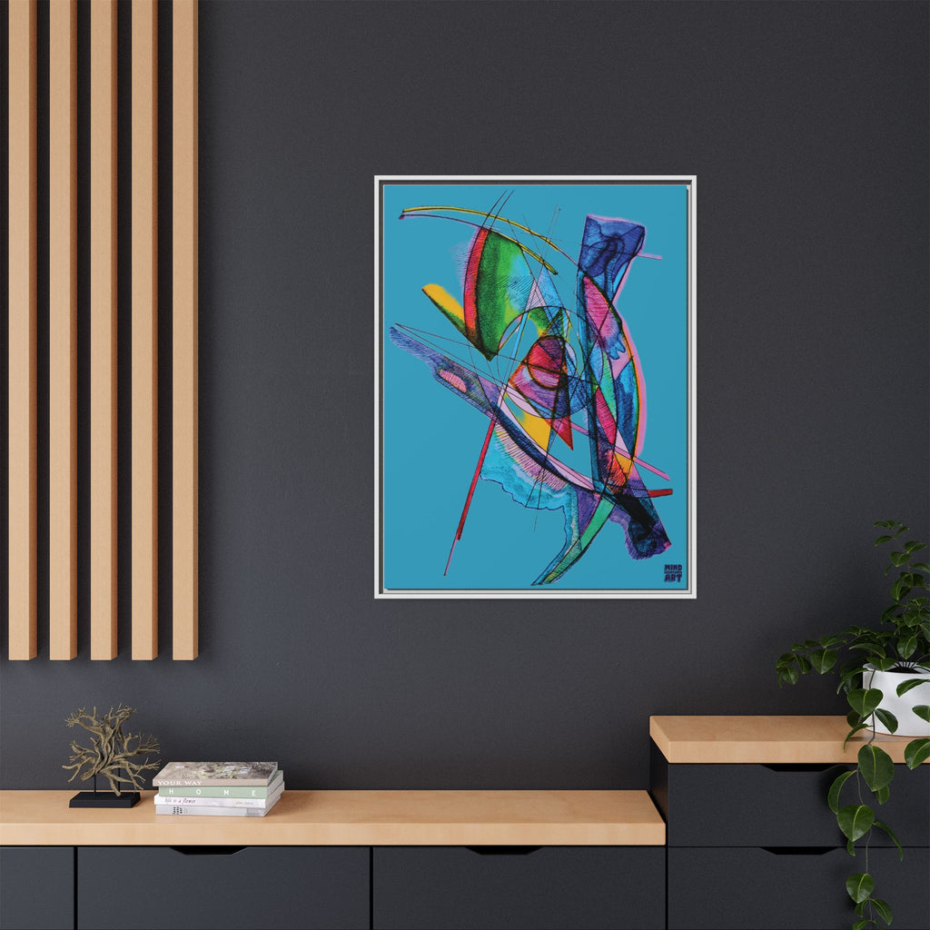 Watching (Turquoise Background) Matte Canvas, Framed