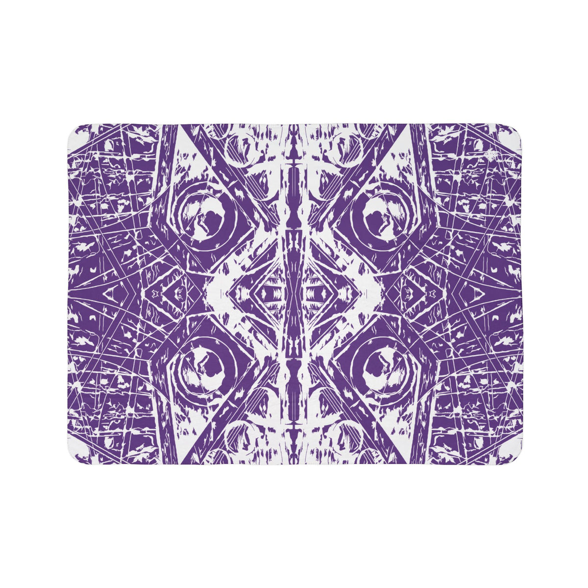 Love (White, Mirror, Purple Background) Fleece Sherpa Blanket