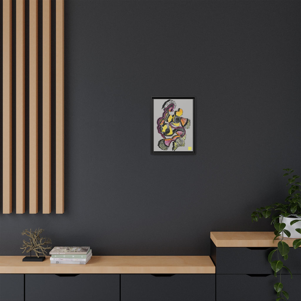 Crimson Teacher (Light Gray Background) Matte Canvas, Framed