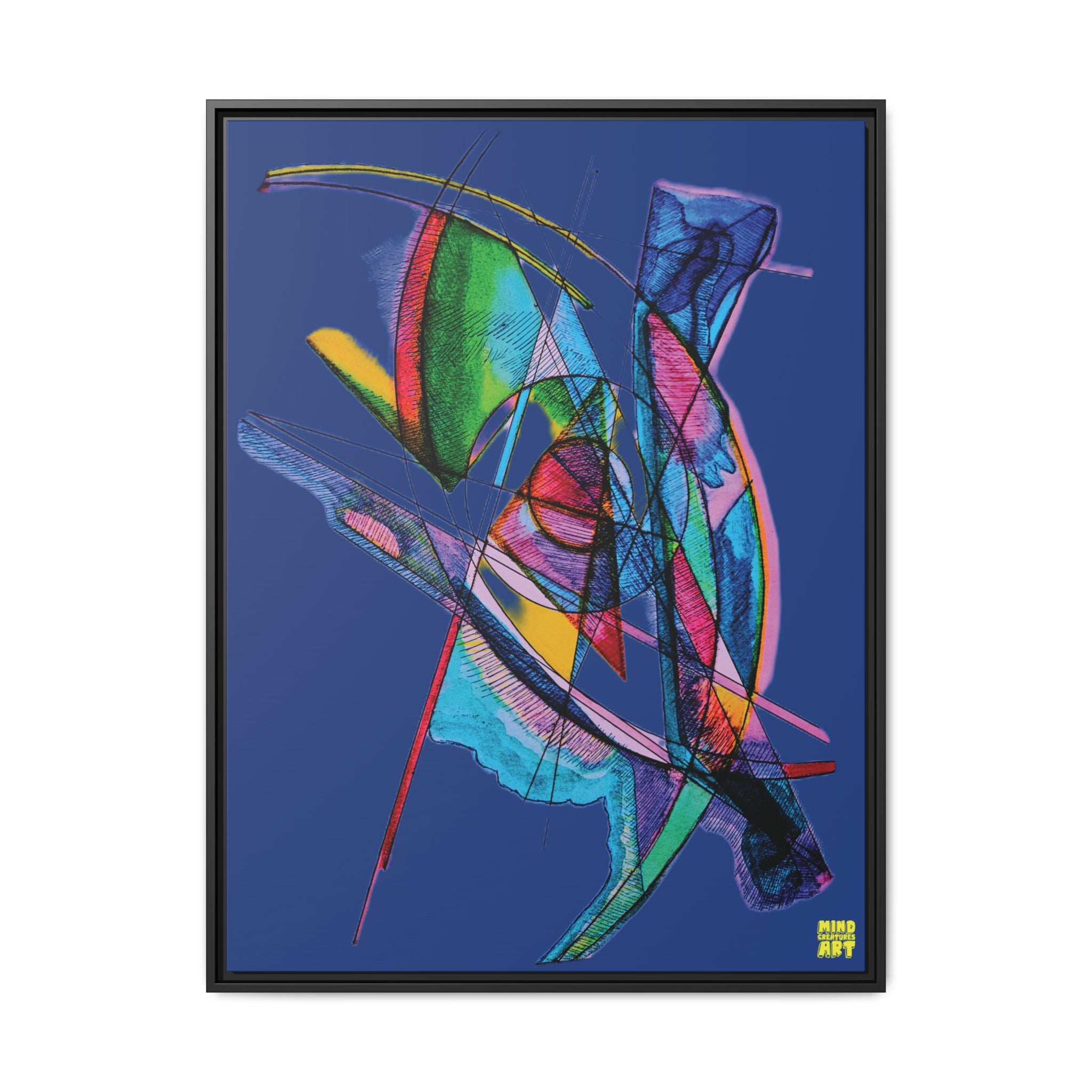 Watching (Dark Blue Background) Matte Canvas, Framed