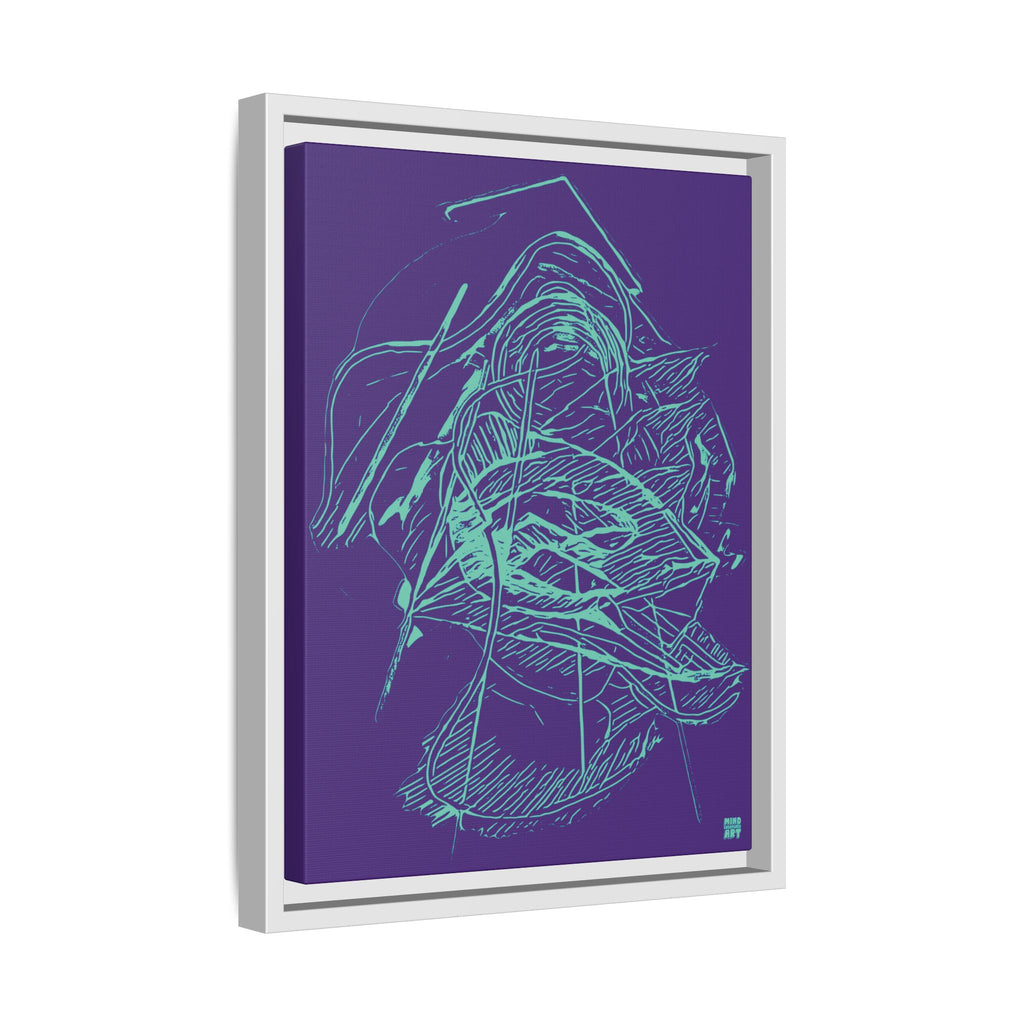 Dive Reflex (Teal, Purple Background) Matte Canvas, Framed
