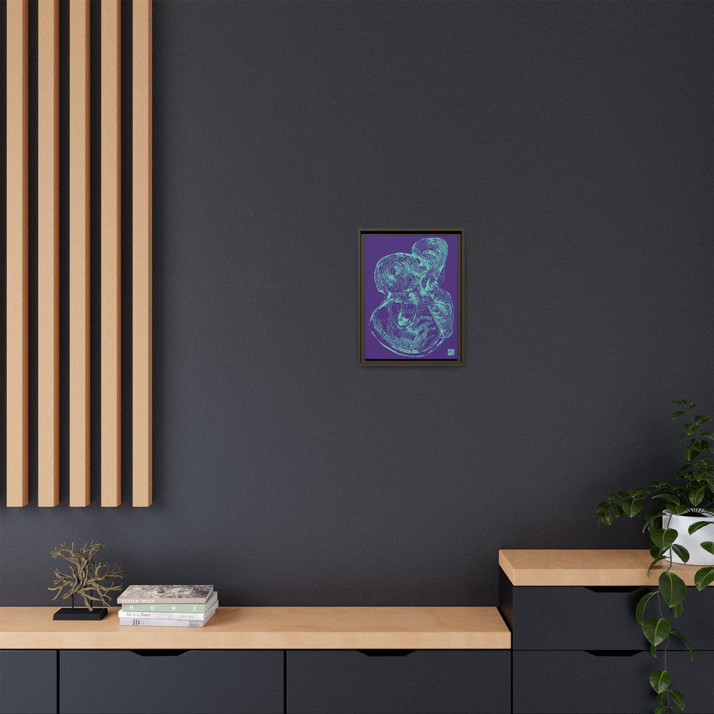 Curiosity (Teal, Purple Background) Matte Canvas, Framed