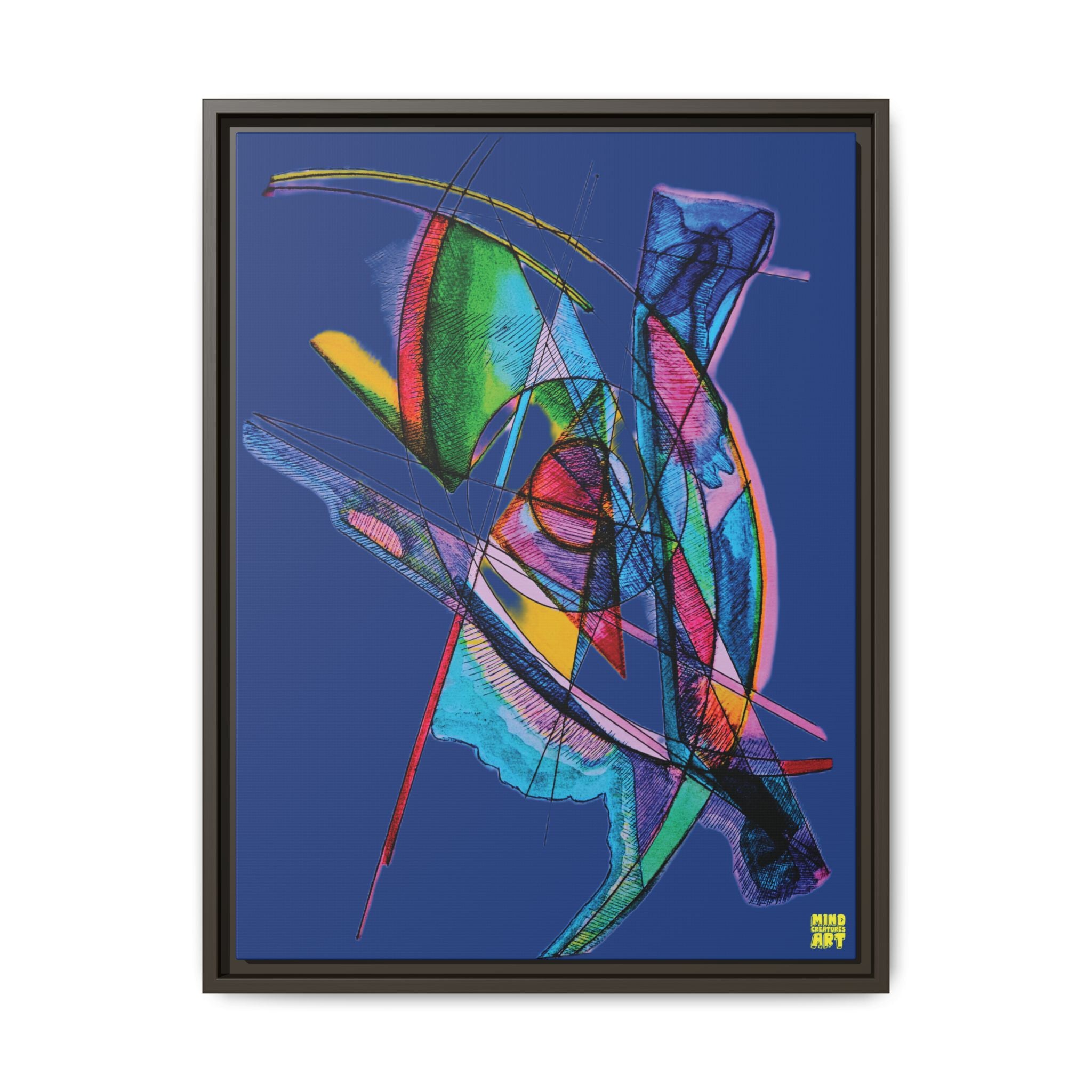 Watching (Dark Blue Background) Matte Canvas, Framed