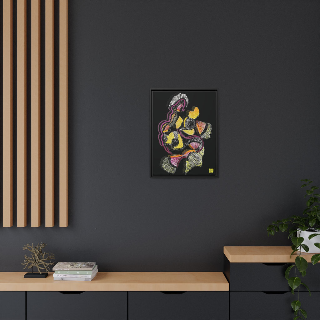 Crimson Teacher (Black Background) Matte Canvas, Framed