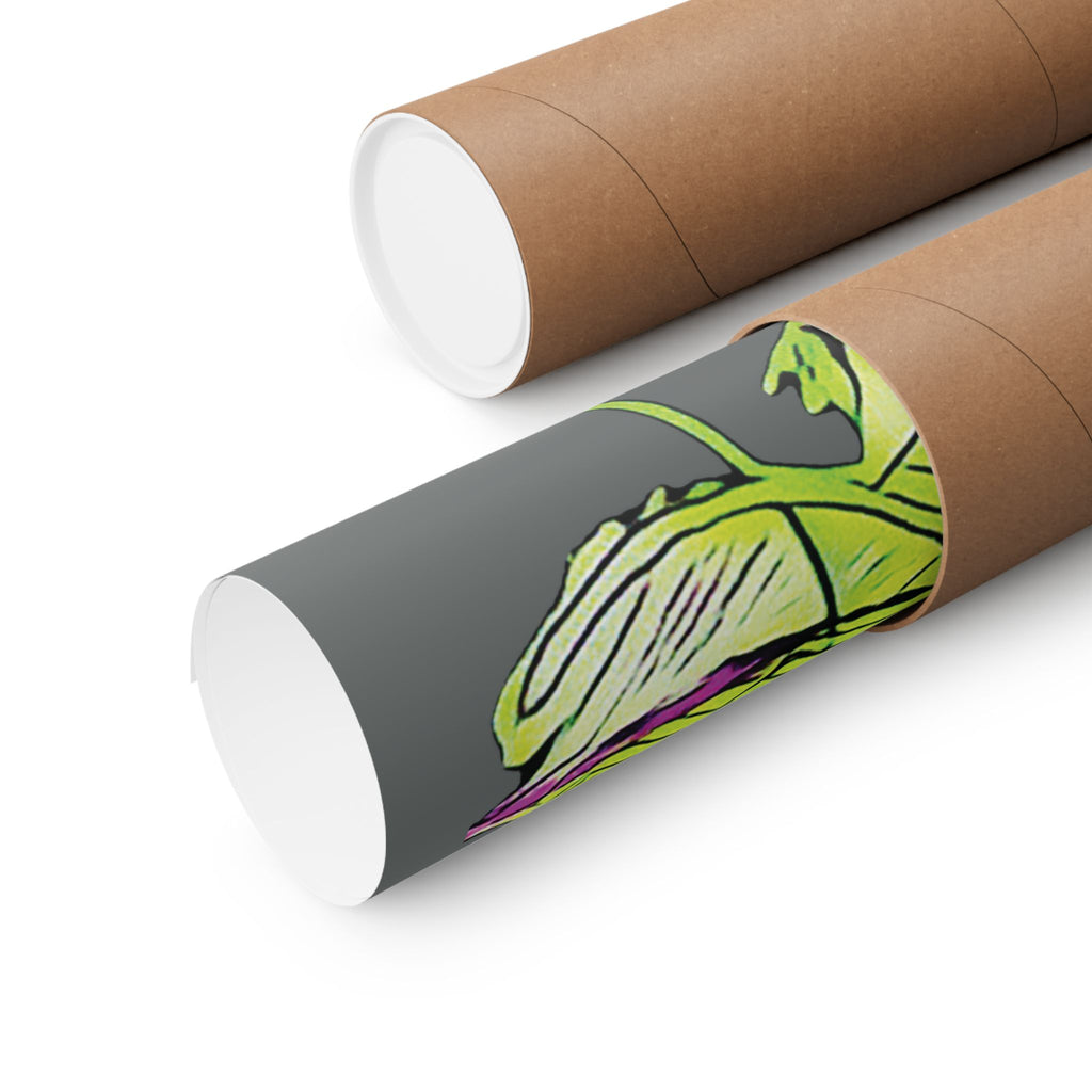 Dive Reflex (Lime, Dark Gray Background) Matte Poster