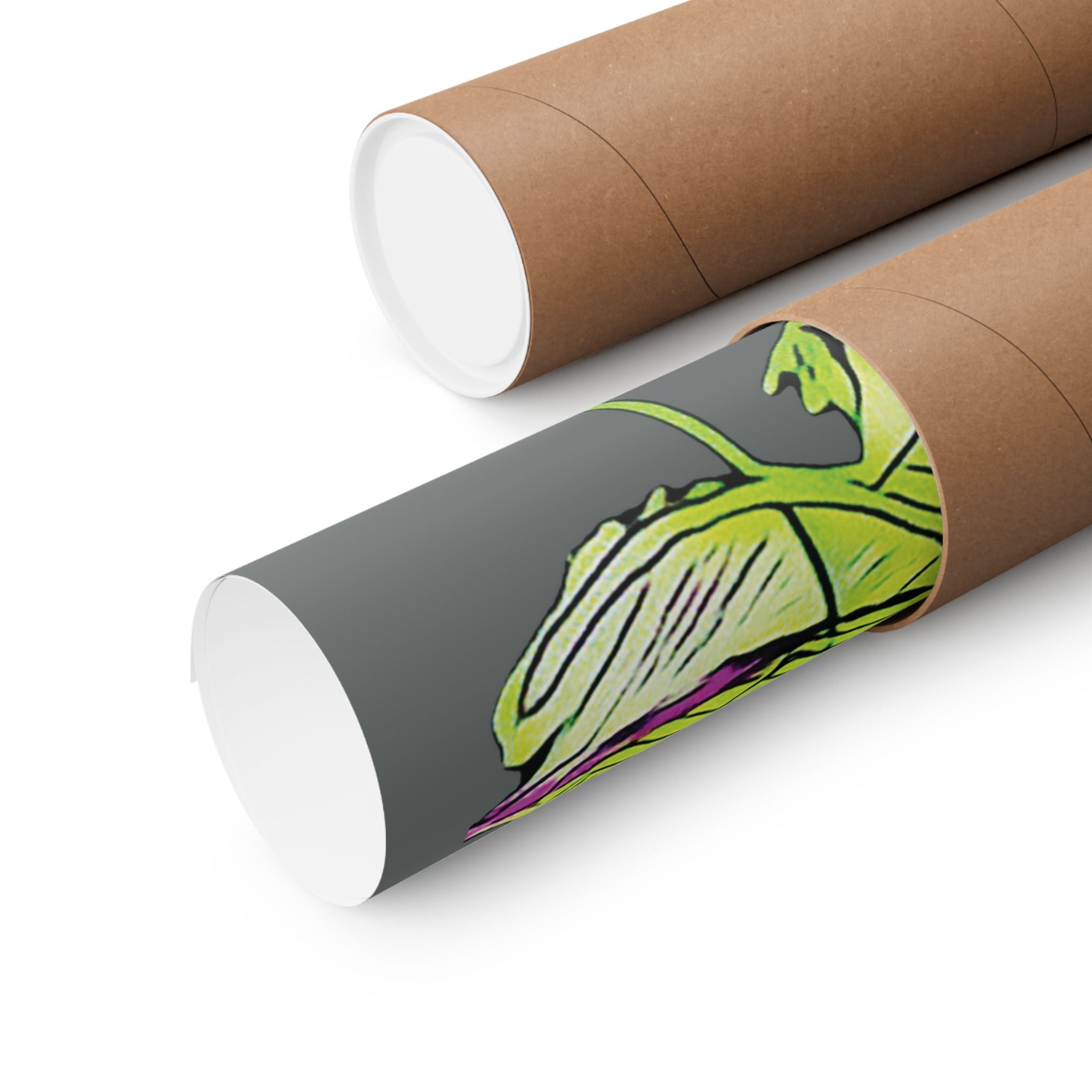 Dive Reflex (Lime, Dark Gray Background) Matte Poster