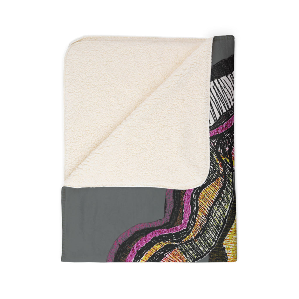 Crimson Teacher (Dark Gray Background) Fleece Sherpa Blanket